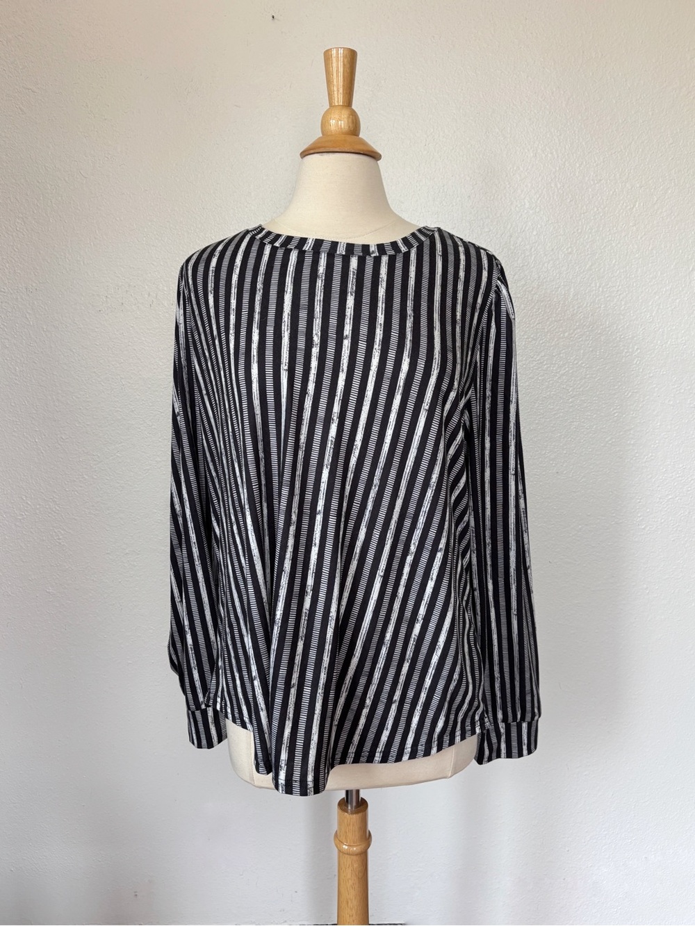 Black & White Striped Soft Long Sleeve Top